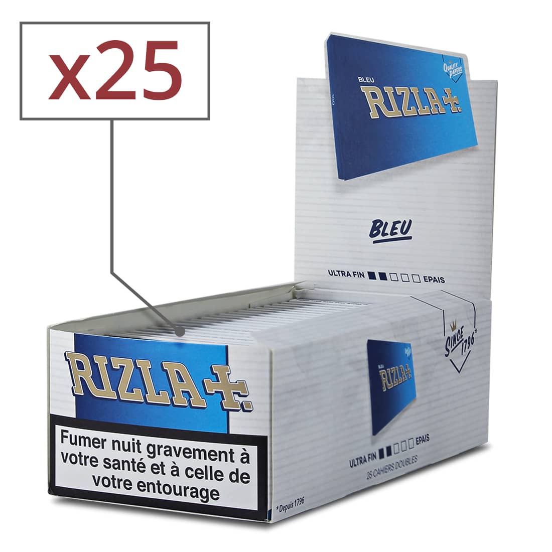 x20 Rizla Argent Taille Extra Large Fins Papier à Rouler X 5 x10 x50 
