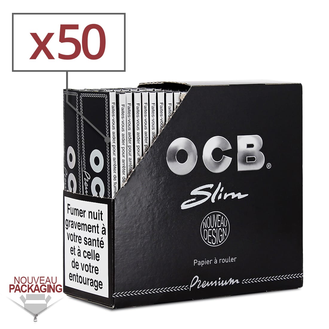 OCB Slim GOLD 3 boites/box de 50 carnets de feuilles à rouler 