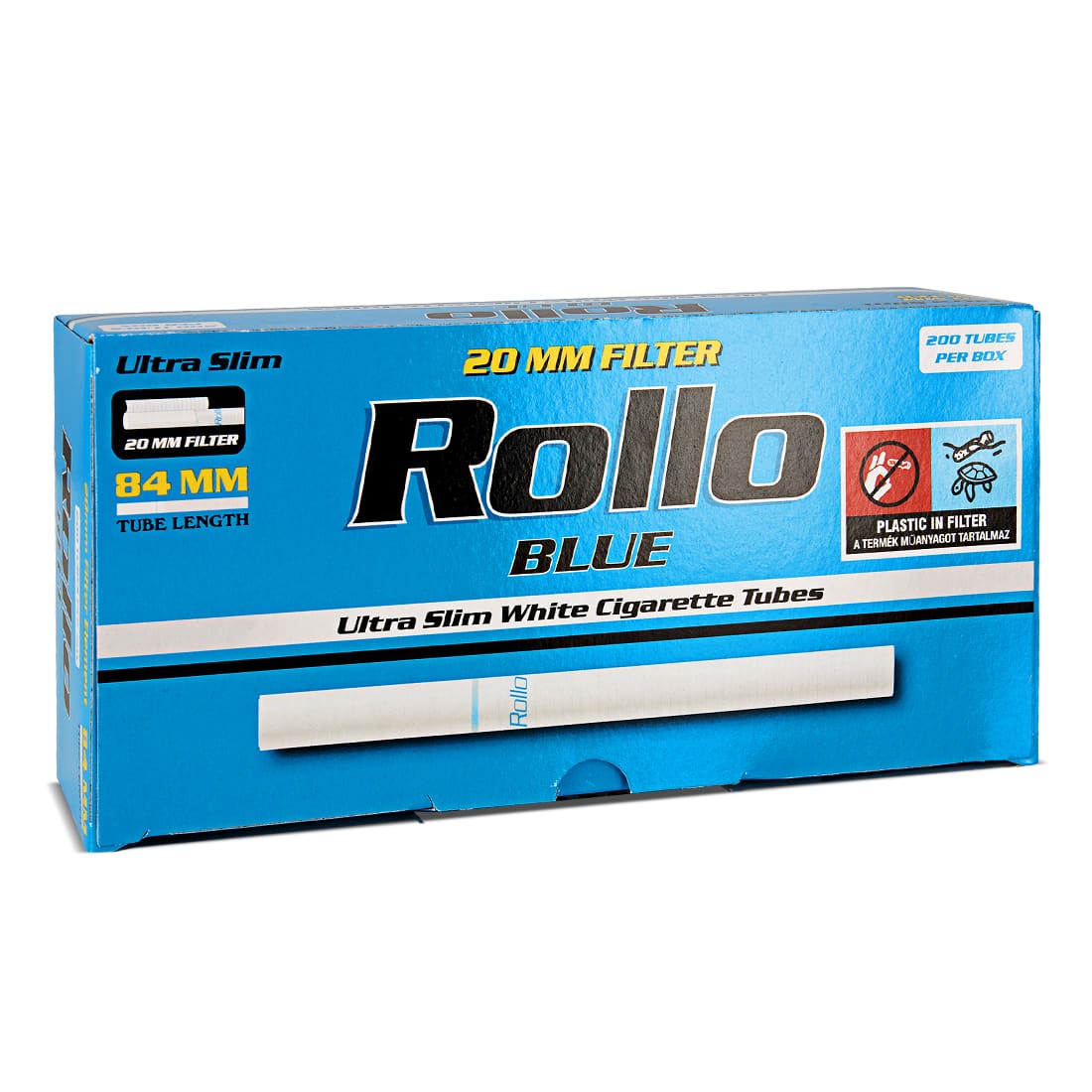 Photo de Boite de 200 tubes Rollo Blue Ultra Slim 84mm