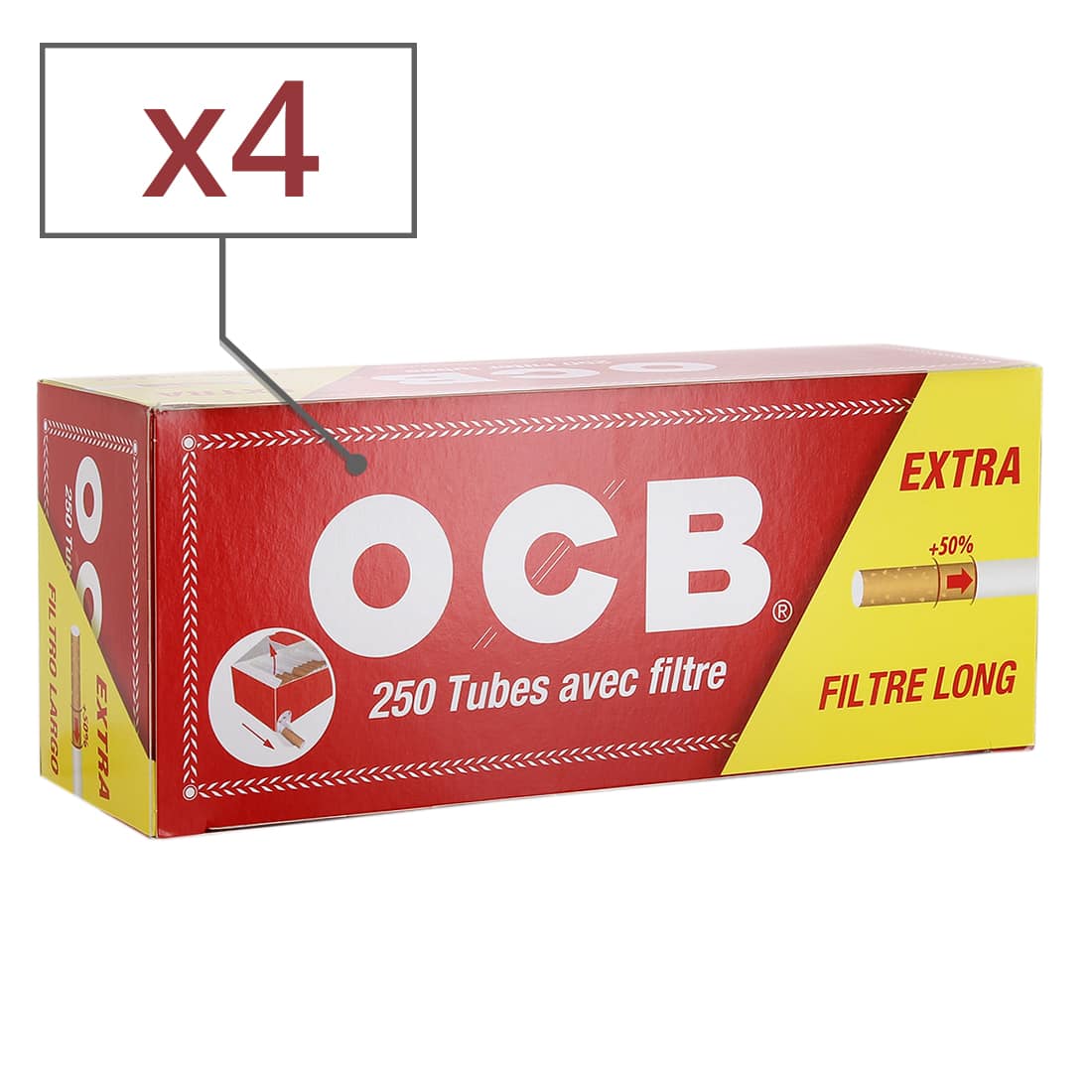 Photo de Boite de 250 tubes OCB Extra x 4