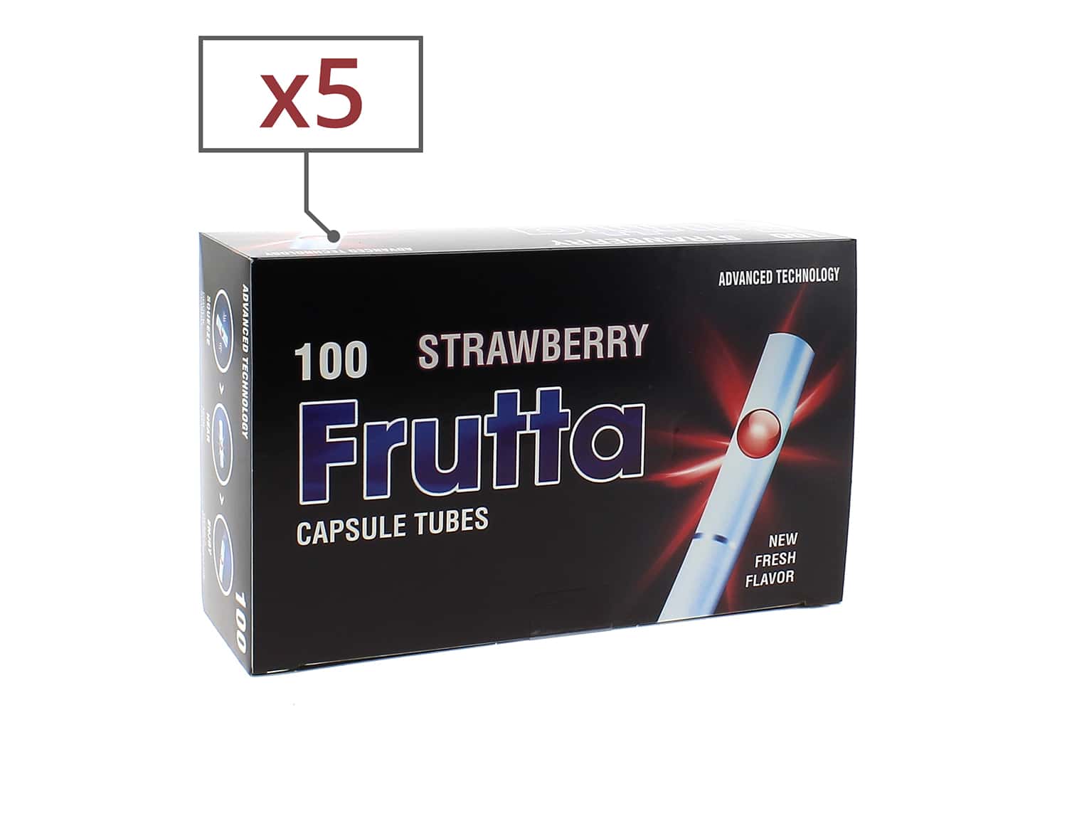 Photo de Boite de 100 tubes Click fraise avec filtre x 5