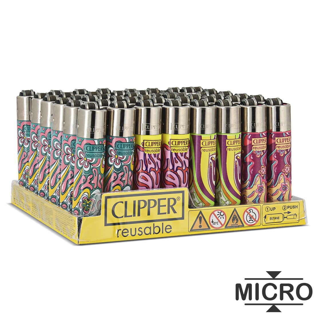 Briquet Clipper Micro Glossy Hippie x 48