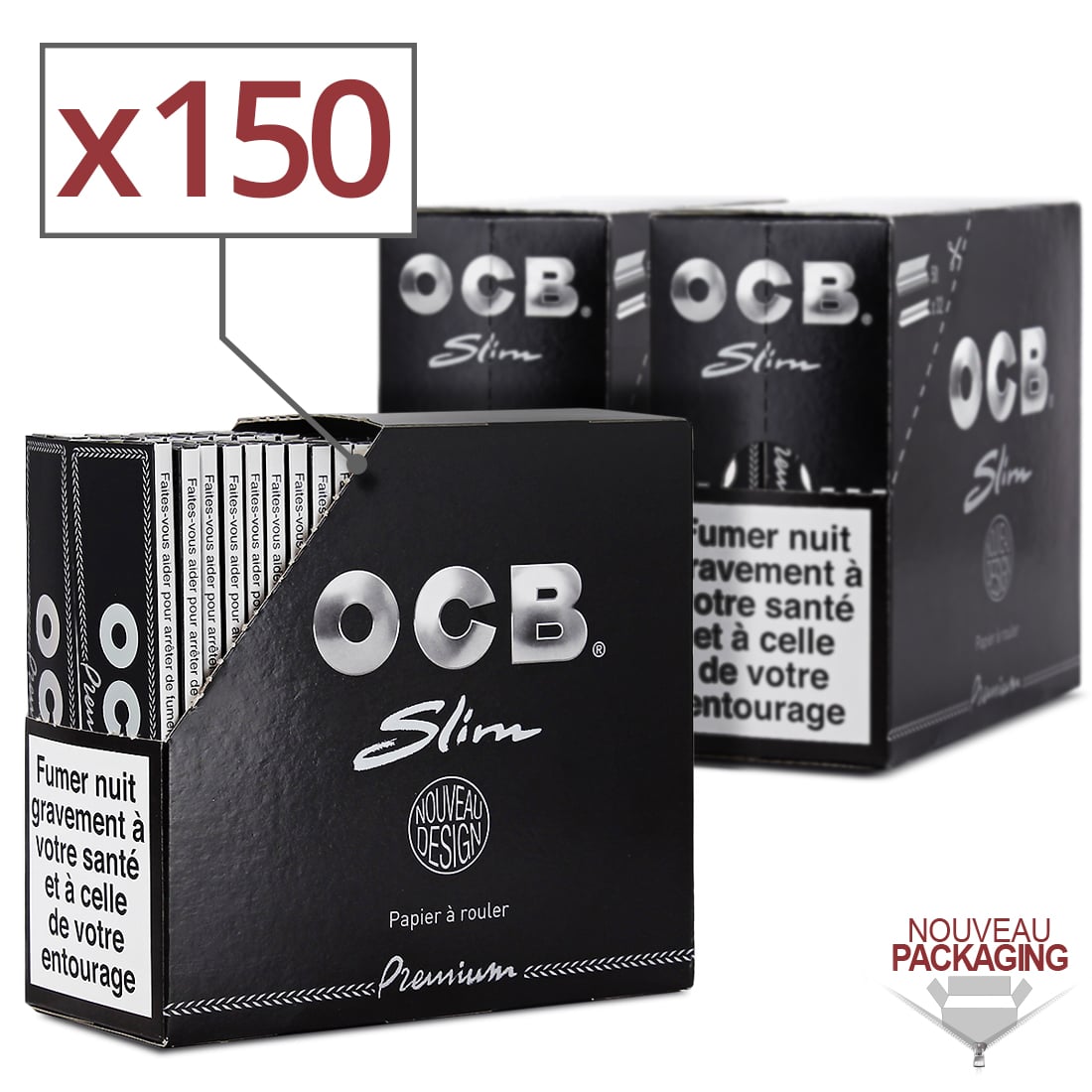 Photo de Papier à rouler OCB Slim Premium x50 PACK de 3
