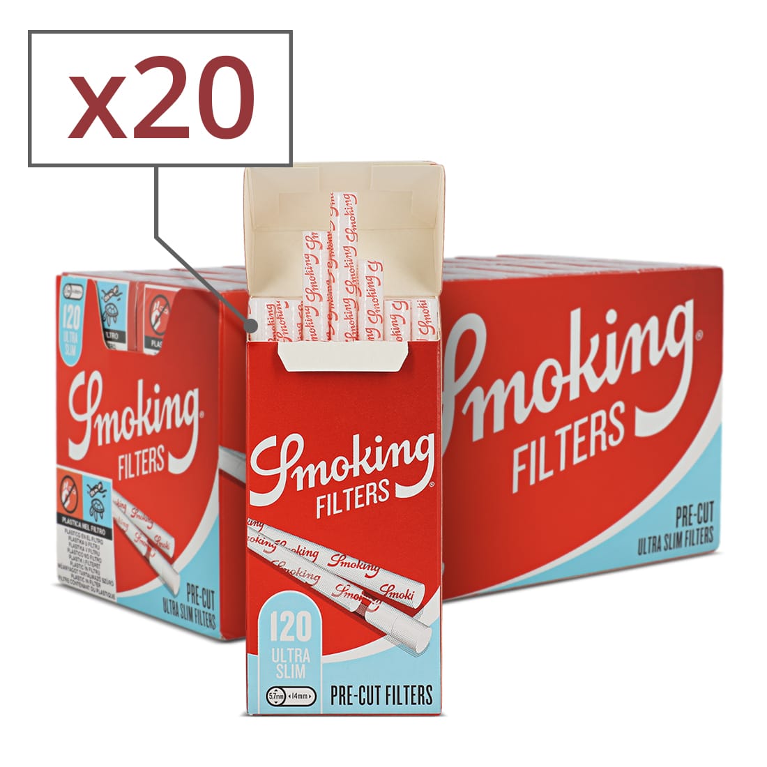 Photo de Filtres Smoking Ultra Slim en Stick x 20