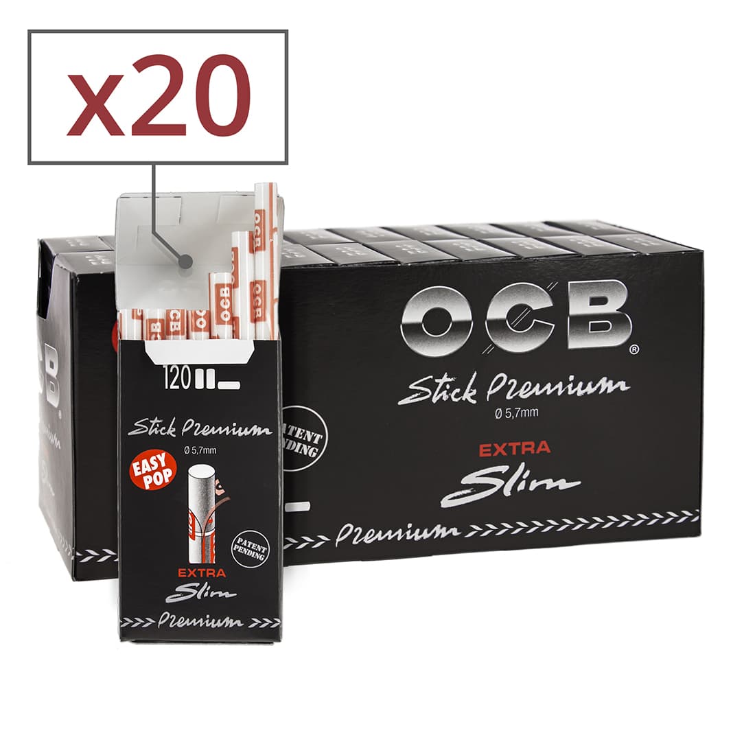 Filtres OCB Ultra Slim en sticks x20 - 16,40€