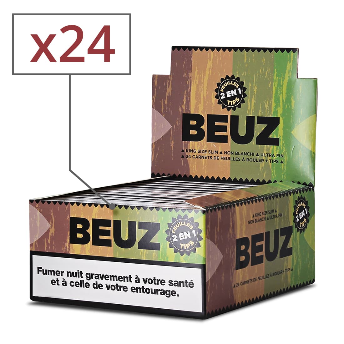 Boîte de 24 carnets de feuilles slim avec cartons Beuz