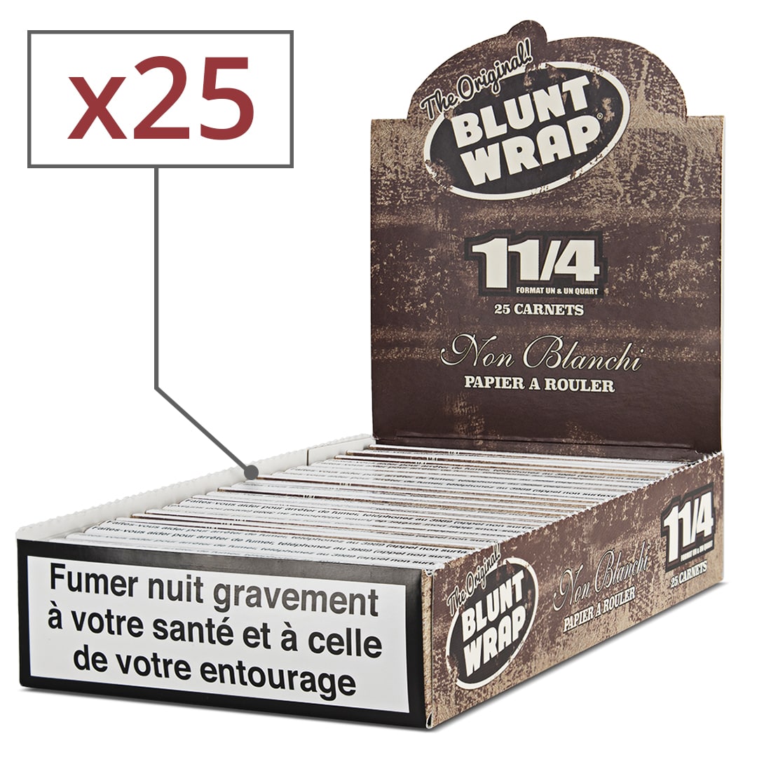Papier à rouler Blunt Wrap Non-Blanchi 1.25 x25 - 17,90€