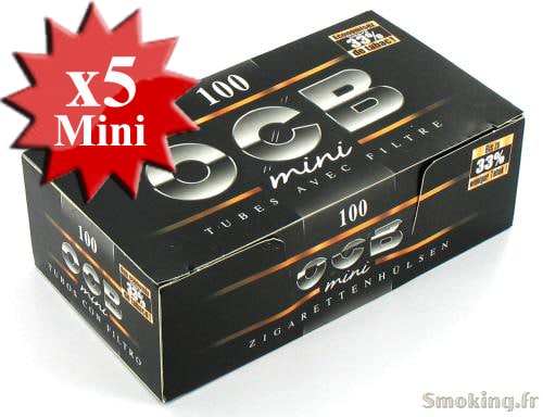 Photo de boite de 100 tubes OCB avec filtres MINI x5