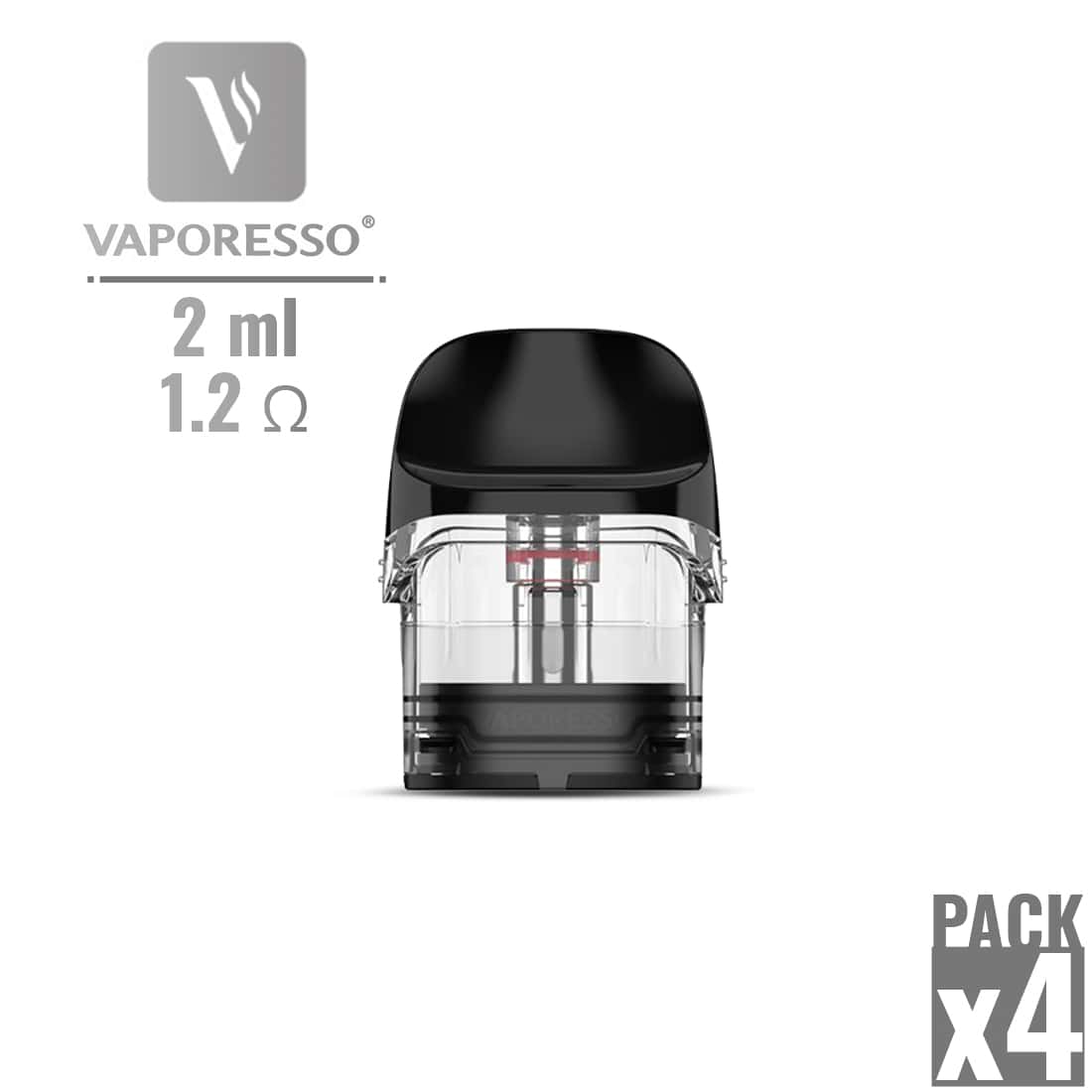 Photo de Cartouche Vaporesso XROS Series 2 ml 1.2 Ω x4