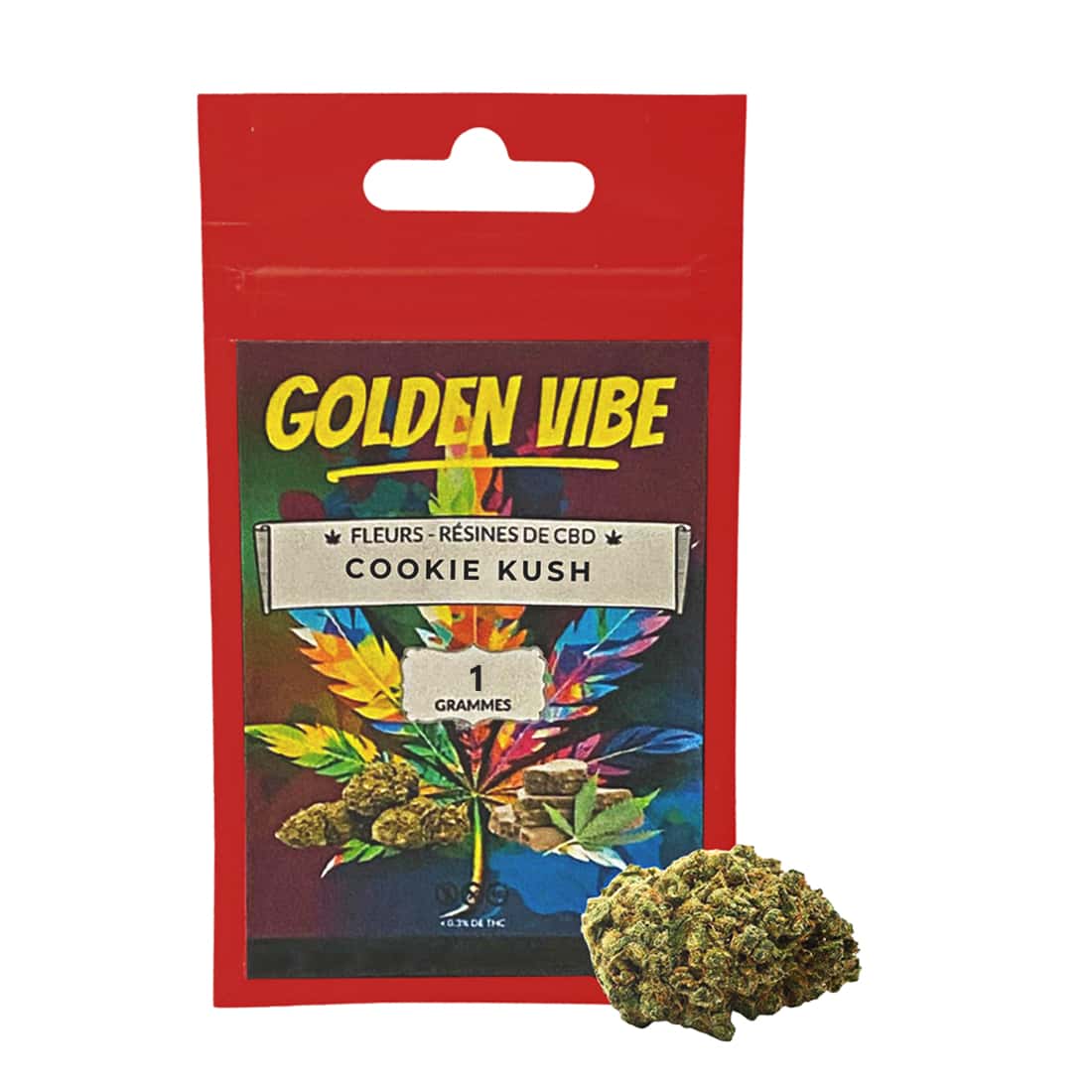 Photo de Fleur de CBD Golden Vibe Cookie Kush 1g