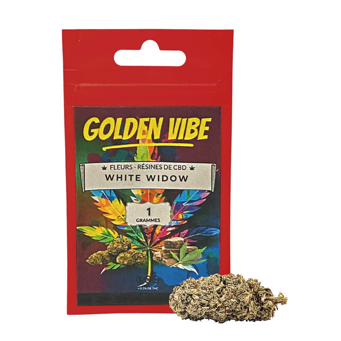 Photo de Fleur de CBD Golden Vibe White Widow 1g
