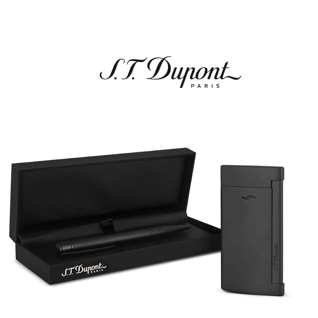 Photo #4 de Briquet S.T. Dupont Slim 7 Total Noir Mat