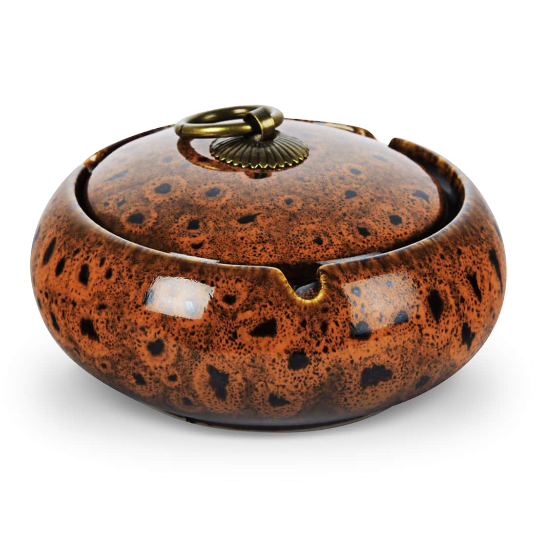 Cendrier Design En Forme De Tortue - Coupe-vent, Avec Couvercle, En Alliage De Zinc (18x13 Cm)