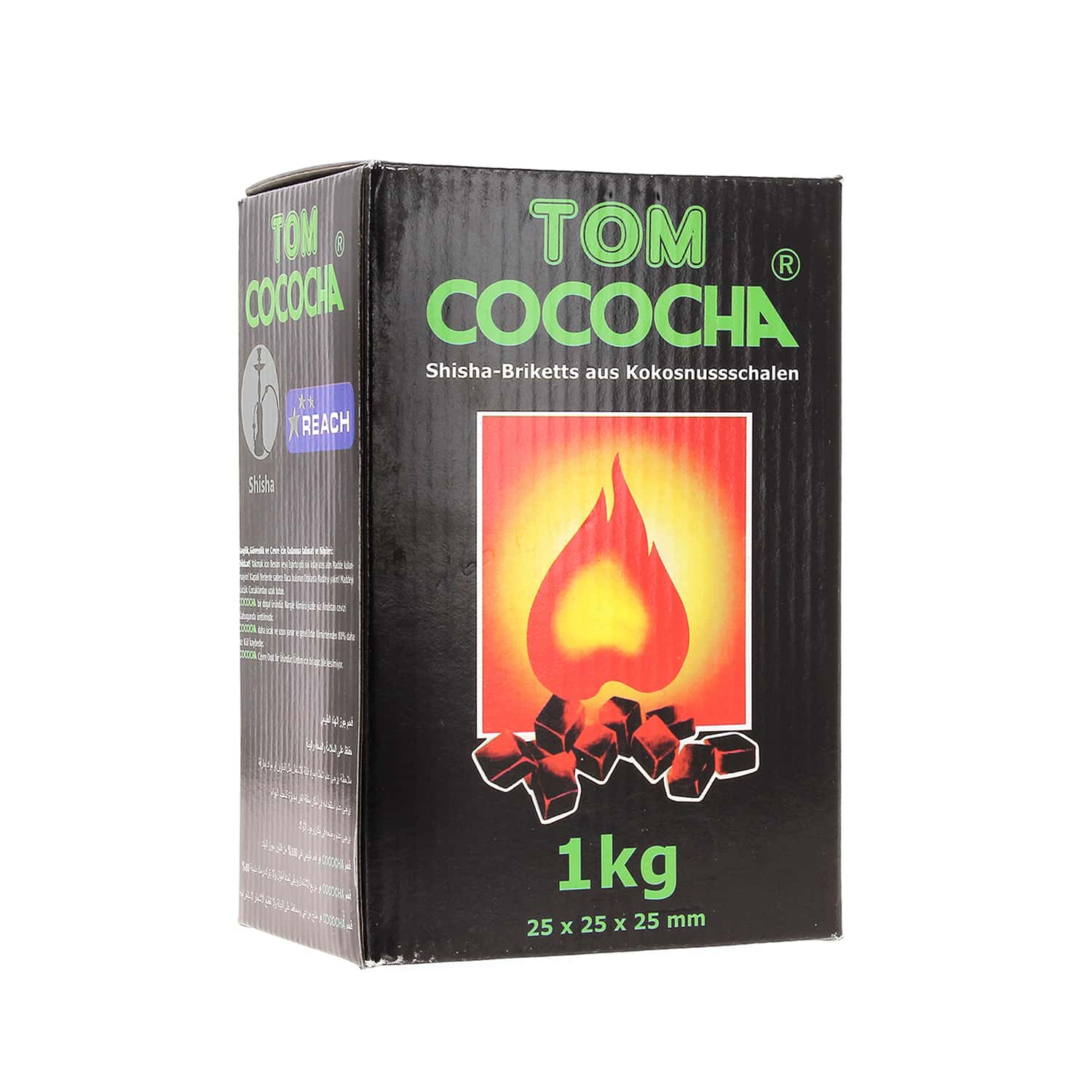 Charbon Volcano Coco Trio 1 Kg Pour Chicha | Forme Tripartite | Faible Teneur En Cendre (2%) | Haute Puissance Calorifique 7400 Cal/g