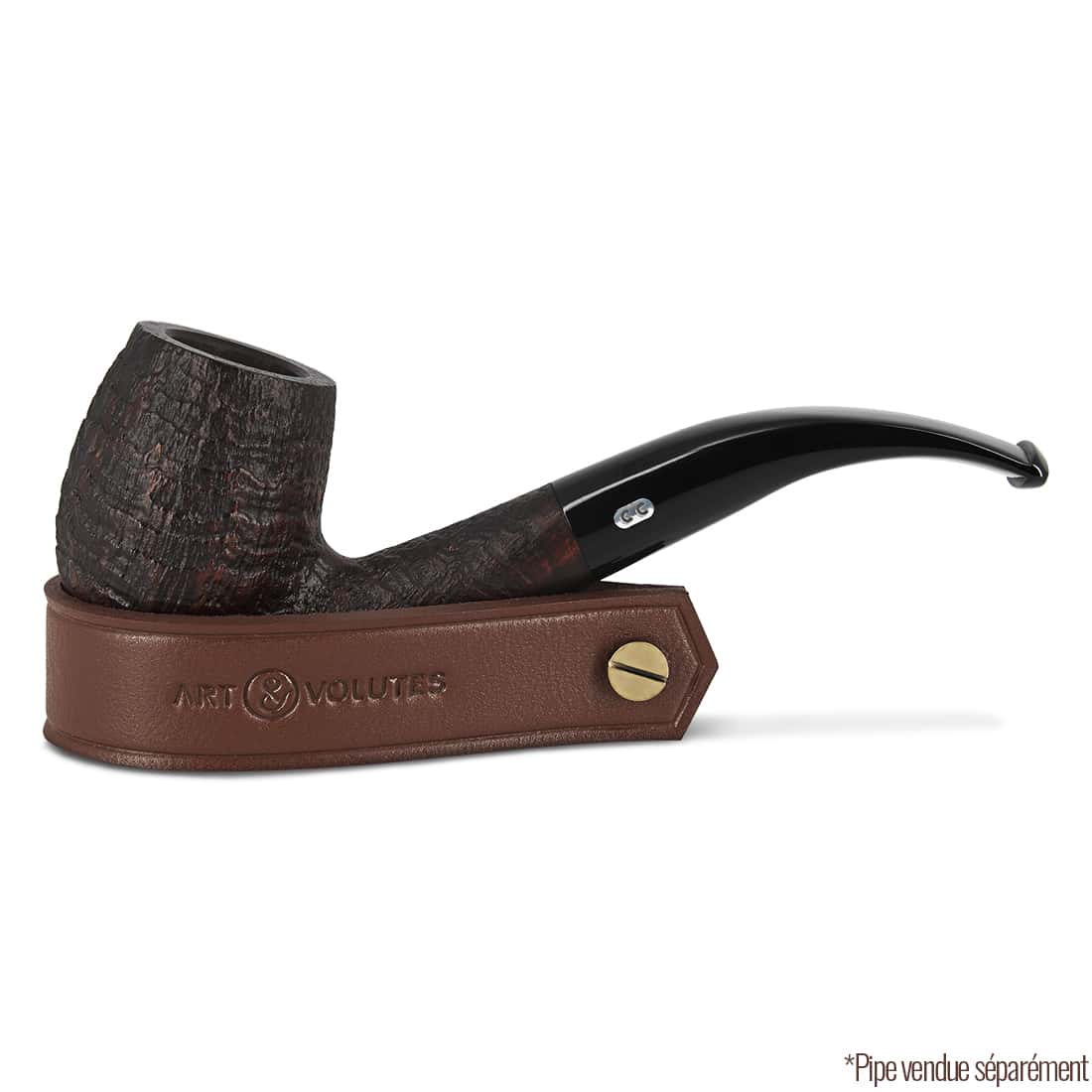 Pipe à Tabac Art & Volutes - Modèle Hipster Courbé - Bruyère Laqué & Acrylique - Filtre 3/9mm Inclus