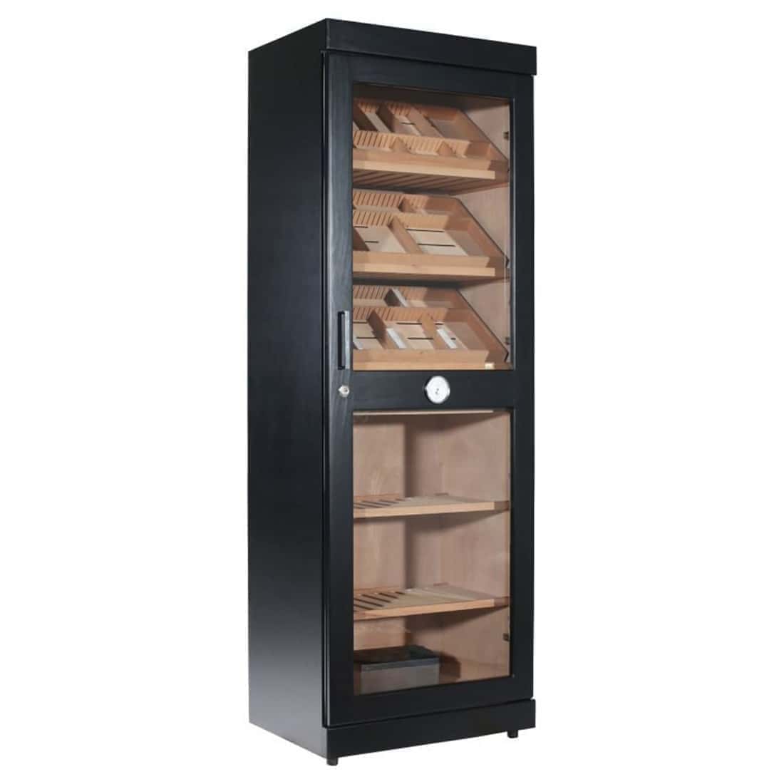 Cave à cigare noire vitrée | Maître Cigarier