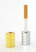 Ensemble 2 touffoirs  cigarettes Hexagone Chrom et Dor