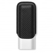 Etui 2 cigares Cuba Chrome et Noir Carbone