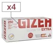 Boite de 250 tubes Gizeh Silver Tip Extra x 4