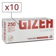 Boite de 250 tubes Gizeh Silver Tips avec filtre x 10