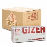 Carton 40 Boites de 250 tubes Gizeh Silver Tips