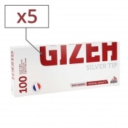 Boite de 100 tubes Gizeh Silver Tip avec filtre x 5