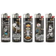 5 Briquets Bic Maxi  pierre Rider Skull