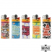 5 Briquets Bic mini � pierre dicton Fleurs