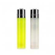 2 briquets  pierre Clipper Translucides Jaune et Blanc