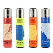 Briquet Clipper World Maps mod�le-3 x 4
