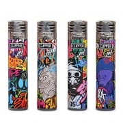 Briquet Clipper Jet Flamme Graffiti x 4