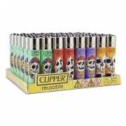 Briquet Clipper Mirror Skulls x 48