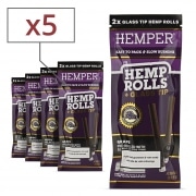 Blunt Hemper King Size Pr-roul filtre en verre Raisin x5 sachets de 2