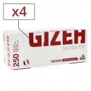 Boite de 250 tubes Gizeh Silver Tips avec filtre x4