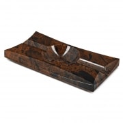 Cendrier Cigare Elie Bleu 2 cigares rectangle obsidienne marron