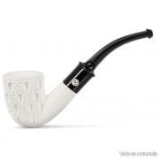 Pipe Ecume de Mer Art et Volutes Ajour�e Courb�e Sifflet Noir