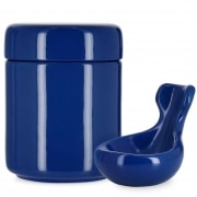 Pot  tabac et Porte Pipe Cramique Bleu
