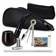 Pack Complet Pipe Courbe avec Trousse de transport Anthracite