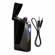 Photo #2 de Briquet Double Arc lectrique Lumina Noir