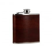 Photo #2 de Coffret Flasque Alcool Etui Cigarette Simili Cuir Marron