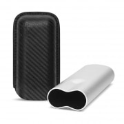 Photo #2 de Etui 2 cigares Cuba Chrome et Noir Carbone