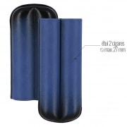 Photo #2 de Etui 2 cigares Elie Bleu en Cuir Patin Bleu