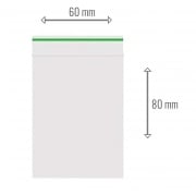 Photo #2 de Lot de 100 sachets Zip 60 x 80 mm Liser Vert