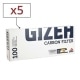 Boite de 100 tubes Gizeh Silver Tip Charbon avec filtre x 5