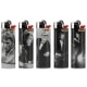 5 briquets Bic Maxi � pierre Johnny Hallyday Noir et Blanc �dition Limit�e