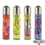 Briquet Clipper Micro Hippie Emblems x 4