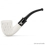 Pipe Ecume de Mer Art et Volutes Ajour�e Courb�e Sifflet Noir