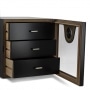 Photo #1 de Cave  cigares Cube 3 Tiroirs Noire
