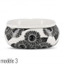 Photo #6 de Cendrier cramique Ovale XXL Floral Noir et Blanc