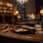 Photo #4 de Cendrier Cigare Elie Bleu feuille de tabac obsidienne marron